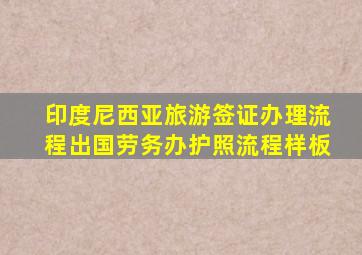 印度尼西亚旅游签证办理流程出国劳务办护照流程样板